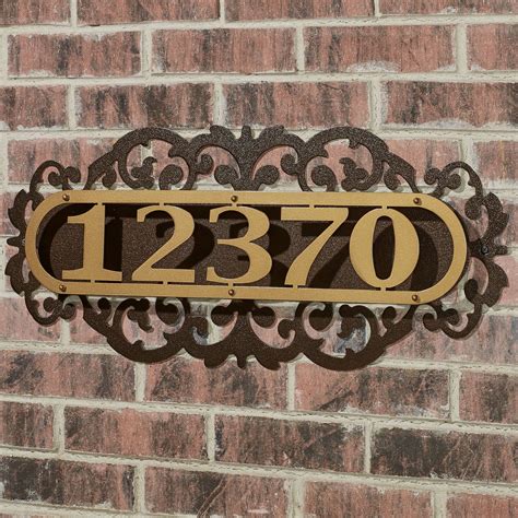 Gold House Numbers / Metal Address Numbers / 